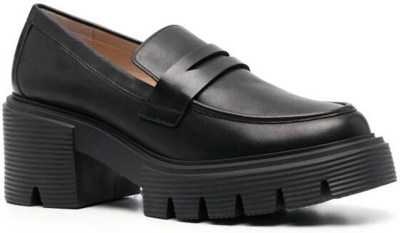 Stuart Weitzman chunky-sole leather loafers Black