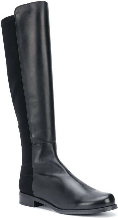 Stuart Weitzman contrast knee-high boots Black