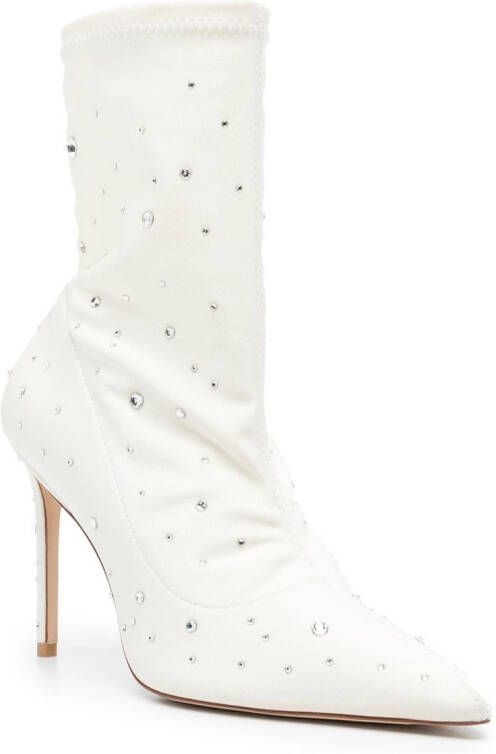 Stuart Weitzman crystal-embellished 110mm boots White