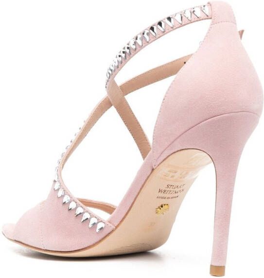 Stuart Weitzman crystal-embellished 110mm sandals Pink