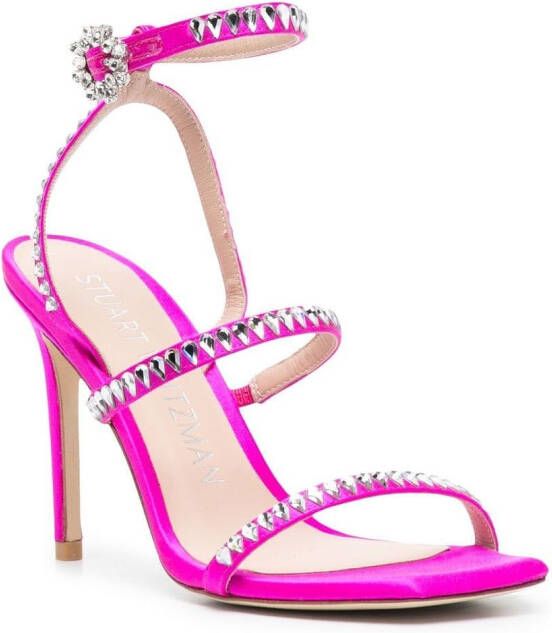 Stuart Weitzman crystal embellished 110mm sandals Pink