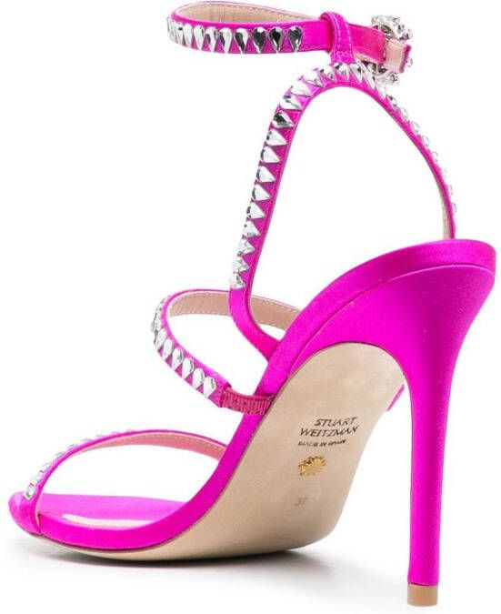 Stuart Weitzman crystal embellished 110mm sandals Pink