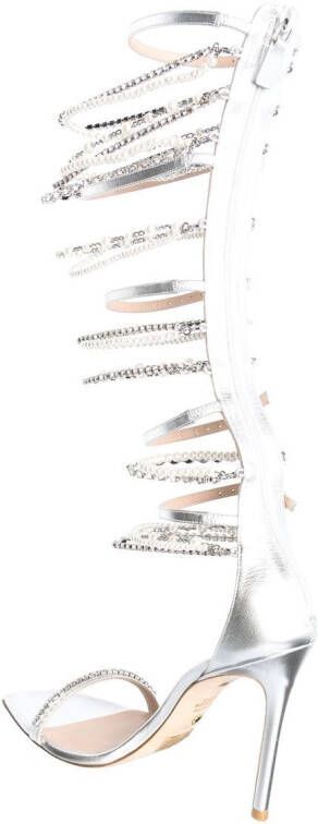 Stuart Weitzman crystal-embellished 120mm sandals Silver
