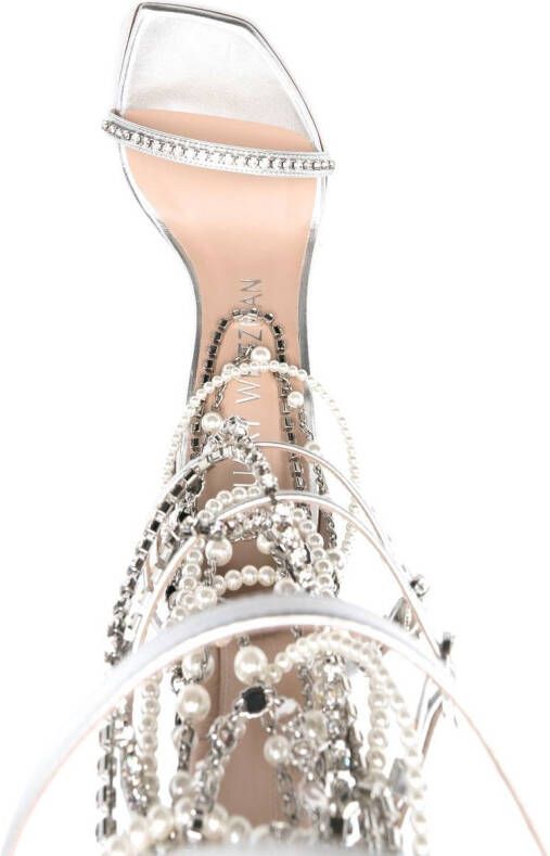 Stuart Weitzman crystal-embellished 120mm sandals Silver