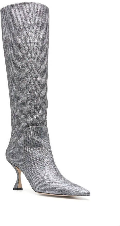 Stuart Weitzman crystal-embellished boots Silver
