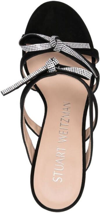 Stuart Weitzman crystal-embellished bow-detail 110mm sandals Black