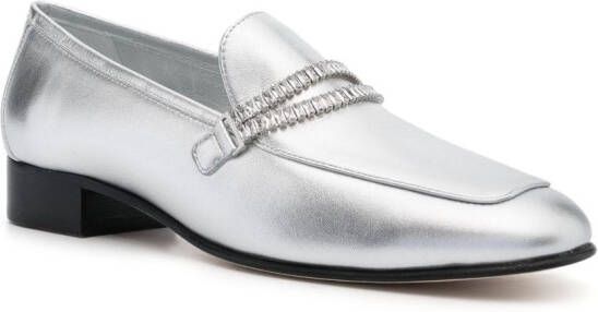 Stuart Weitzman crystal embellished loafers Silver