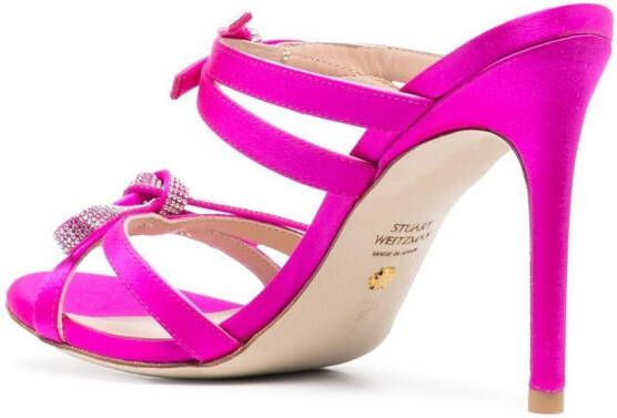 Stuart Weitzman crystal-embellished open-toe sandals Pink