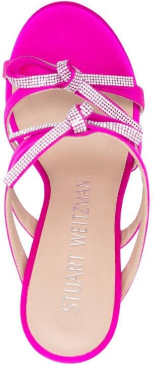 Stuart Weitzman crystal-embellished open-toe sandals Pink