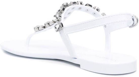 Stuart Weitzman crystal-embellished sandals White