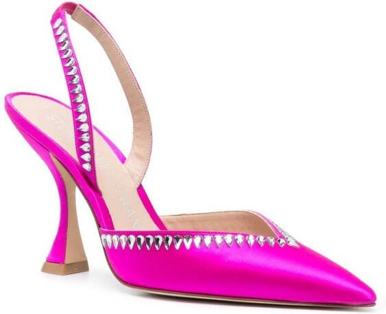 Stuart Weitzman crystal-embellished slingback 110mm pumps Pink