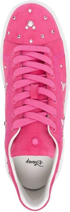 Stuart Weitzman crystal-embellished suede sneakers Pink