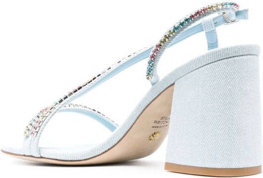 Stuart Weitzman crystal-embellishment open-toe sandals Blue