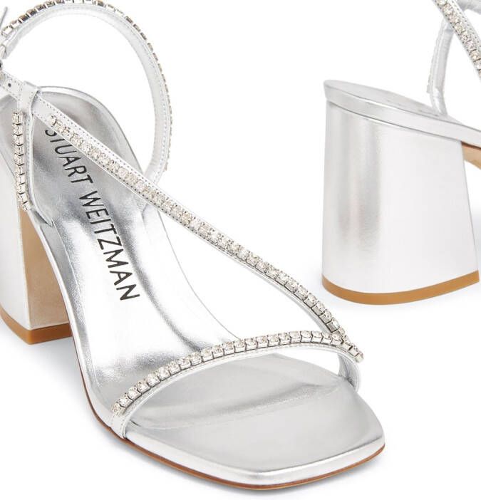 Stuart Weitzman crystal-embellishment open-toe sandals White