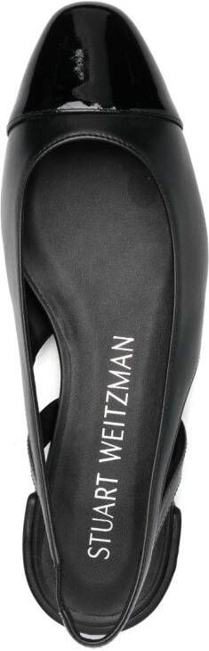 Stuart Weitzman Crystal Slingback leather ballerina shoes Black