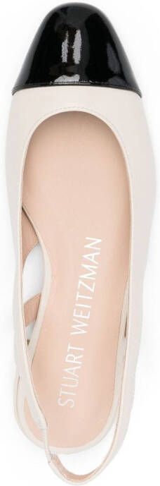 Stuart Weitzman cut-out slingback ballerina shoes Black