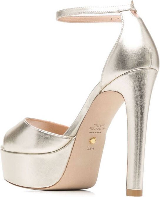 Stuart Weitzman Disco platform 130mm sandals Gold