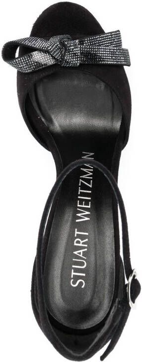 Stuart Weitzman Discoplatform 130mm bow-detail sandals Black