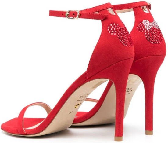 Stuart Weitzman Disney 100mm crystal-embellished sandals Red