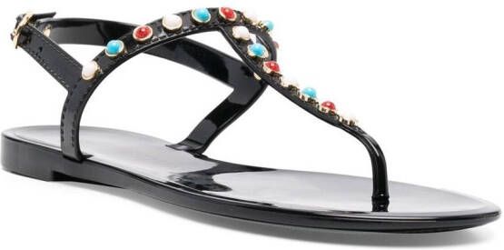 Stuart Weitzman embellished slingback sandals Black