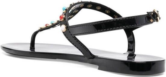 Stuart Weitzman embellished slingback sandals Black