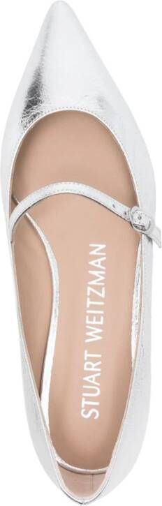 Stuart Weitzman Emilia leather ballerina shoes Silver