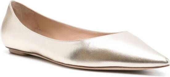 Stuart Weitzman Emilia metallic ballerina shoes Gold