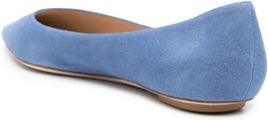 Stuart Weitzman Emilia suede ballerina shoes Blue