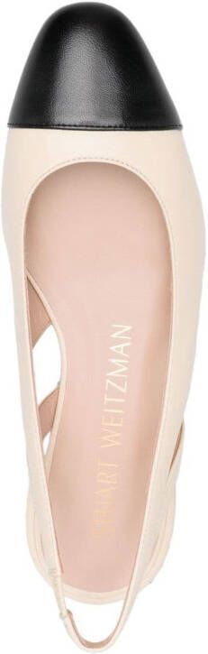 Stuart Weitzman faux-pearl detail ballerina shoes Neutrals