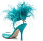 Stuart Weitzman feather-detail open-toe 115mm sandals Blue - Thumbnail 3