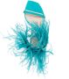 Stuart Weitzman feather-detail open-toe 115mm sandals Blue - Thumbnail 4