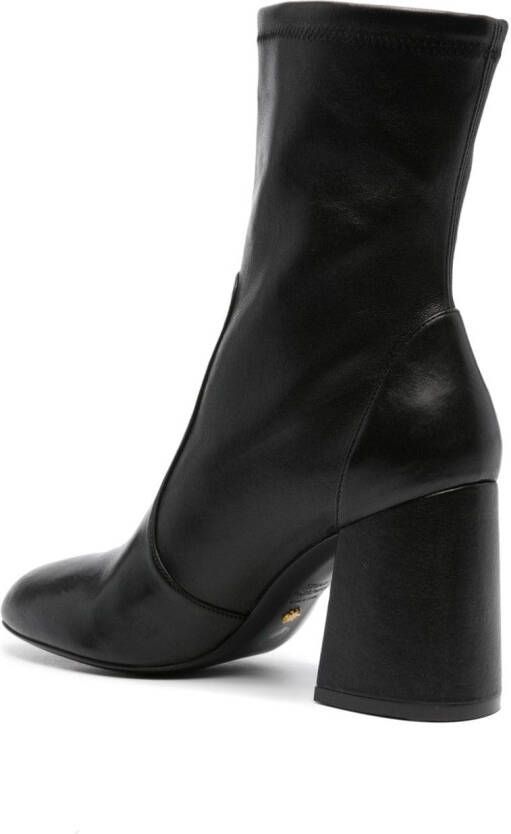 Stuart Weitzman Flareblock 85mm leather boots Black