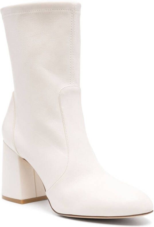 Stuart Weitzman Flareblock 85mm leather boots Neutrals