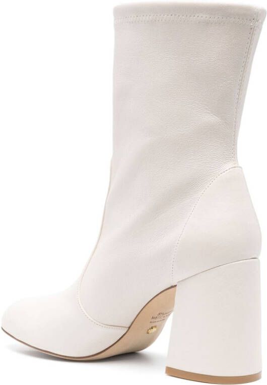 Stuart Weitzman Flareblock 85mm leather boots Neutrals