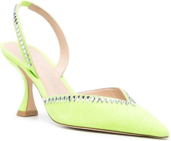 Stuart Weitzman Gemcut XCurve 85mm slingback pumps Green