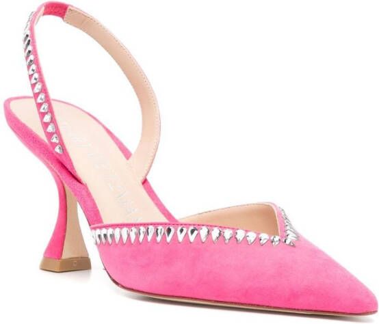 Stuart Weitzman Gemcut XCurve 85mm slingback pumps Pink