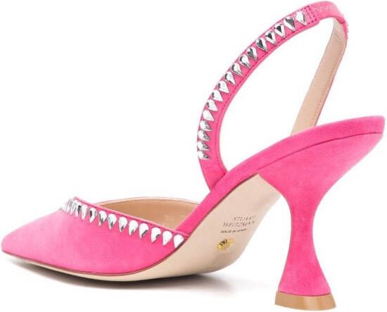 Stuart Weitzman Gemcut XCurve 85mm slingback pumps Pink