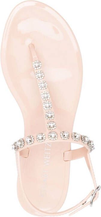 Stuart Weitzman Goldie crystal-embellished sandals Neutrals