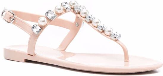 Stuart Weitzman Goldie crystal-embellished sandals Pink
