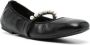 Stuart Weitzman Goldie leather ballerina shoes Black - Thumbnail 2