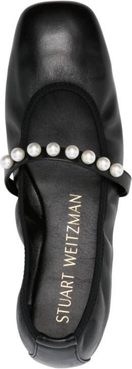 Stuart Weitzman Goldie leather ballerina shoes Black