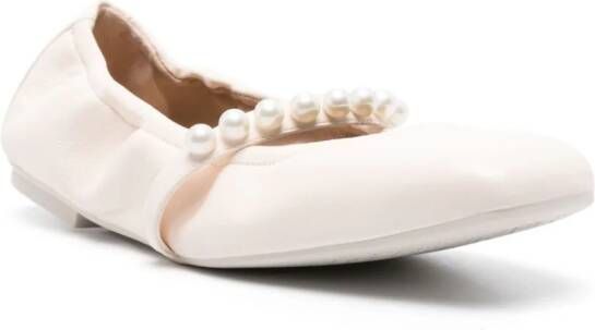 Stuart Weitzman Goldie leather ballerina shoes Neutrals
