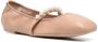 Stuart Weitzman Goldie pearl-embellished leather flats Pink - Thumbnail 2