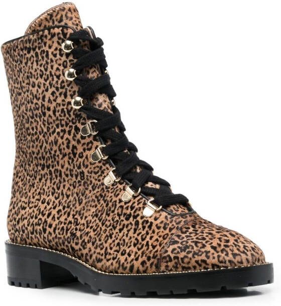 Stuart Weitzman jaguar-print 40mm ankle boots Brown