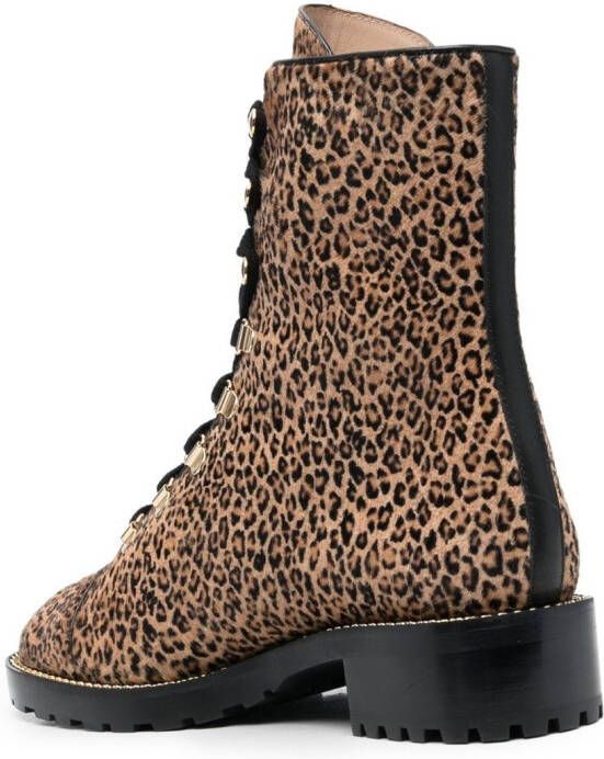 Stuart Weitzman jaguar-print 40mm ankle boots Brown