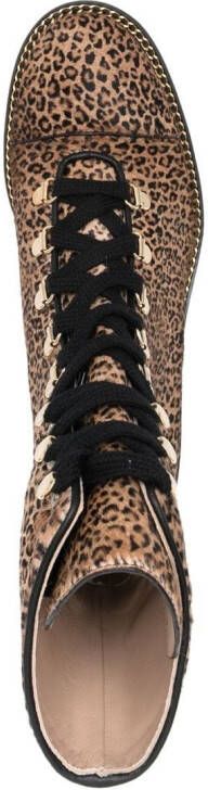 Stuart Weitzman jaguar-print 40mm ankle boots Brown