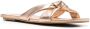 Stuart Weitzman knot-detail flat leather sandals Gold - Thumbnail 2