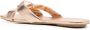 Stuart Weitzman knot-detail flat leather sandals Gold - Thumbnail 3