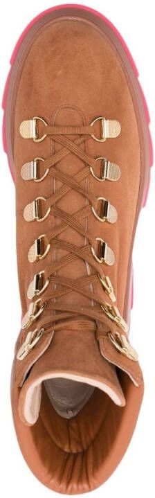 Stuart Weitzman lace-up ankle boots Brown