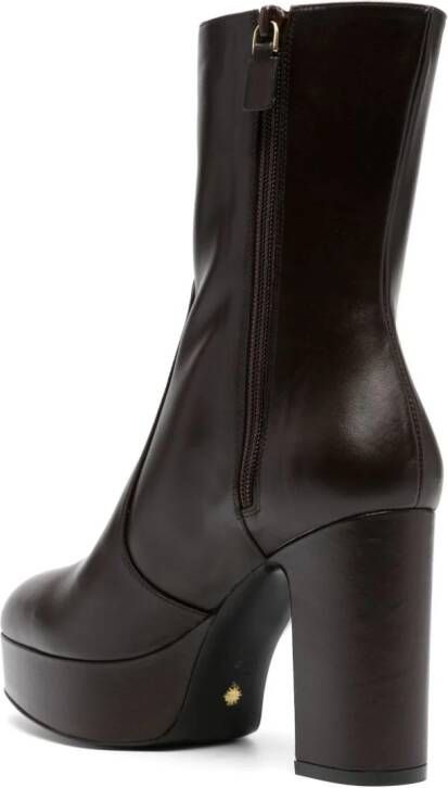 Stuart Weitzman Lala 110mm zip-up leather boots Brown